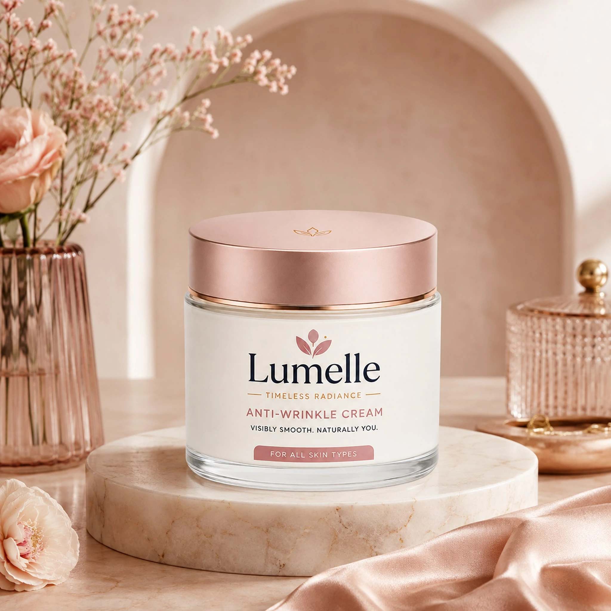 Lumelle anti-wrinkle cream packaging, front view